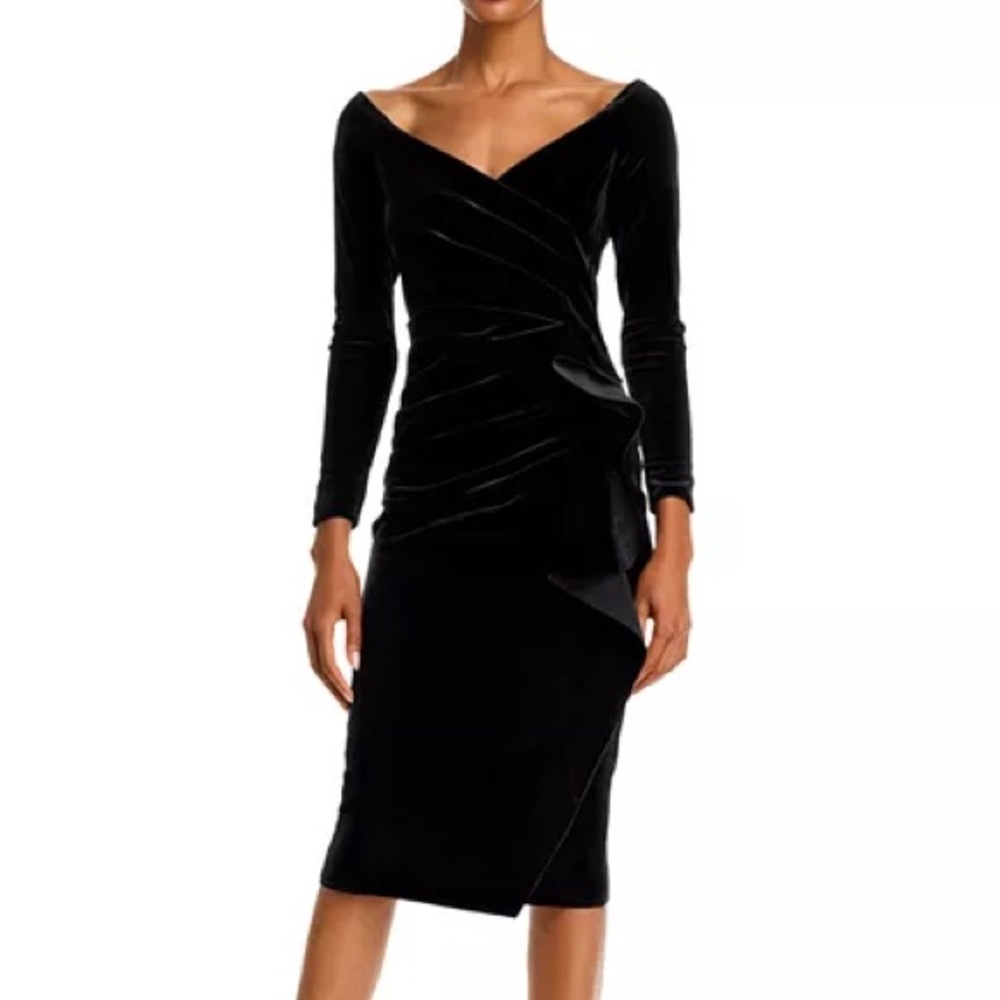 Chiara Boni La Petite Robe Silveria Velvet Bodycon Dress Size 12 US / 48 IT